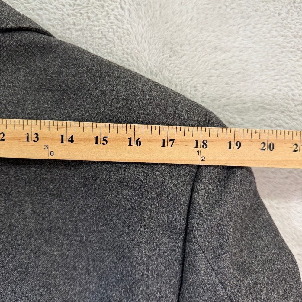 Vintage Bloomingdales E Thomas Mens 42L Charcoal Grey Wool Overcoat Heavy Casual - Picture 9 of 9